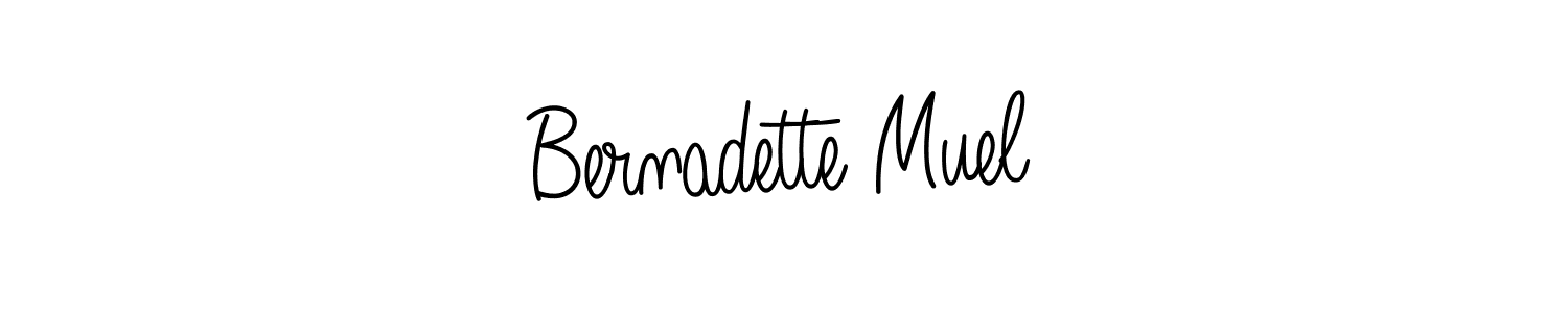 Bernadette Muel stylish signature style. Best Handwritten Sign (Angelique-Rose-font-FFP) for my name. Handwritten Signature Collection Ideas for my name Bernadette Muel. Bernadette Muel signature style 5 images and pictures png