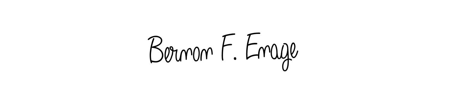 Use a signature maker to create a handwritten signature online. With this signature software, you can design (Angelique-Rose-font-FFP) your own signature for name Bernon F. Enage. Bernon F. Enage signature style 5 images and pictures png