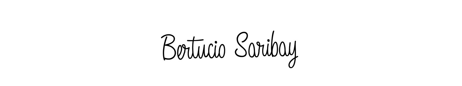 You should practise on your own different ways (Angelique-Rose-font-FFP) to write your name (Bertucio Saribay) in signature. don't let someone else do it for you. Bertucio Saribay signature style 5 images and pictures png