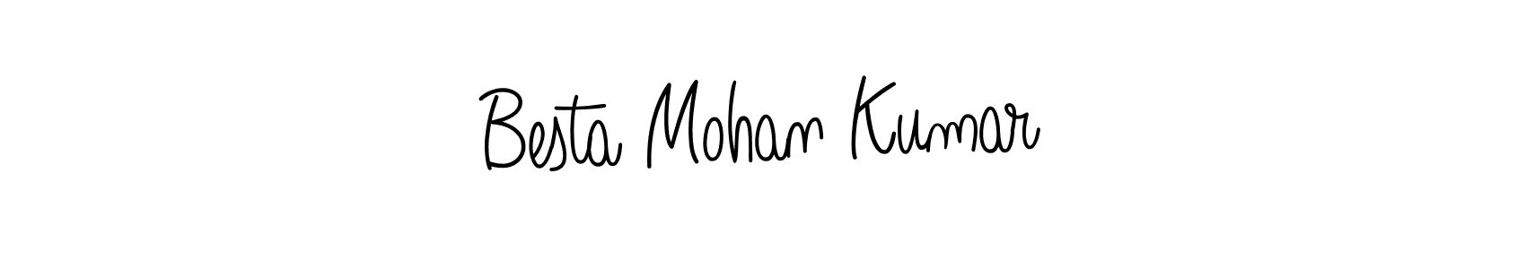 The best way (Angelique-Rose-font-FFP) to make a short signature is to pick only two or three words in your name. The name Besta Mohan Kumar include a total of six letters. For converting this name. Besta Mohan Kumar signature style 5 images and pictures png