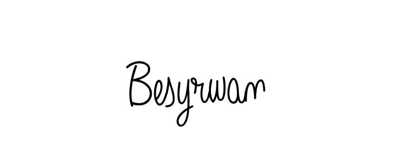 Make a beautiful signature design for name Besyrwan. With this signature (Angelique-Rose-font-FFP) style, you can create a handwritten signature for free. Besyrwan signature style 5 images and pictures png