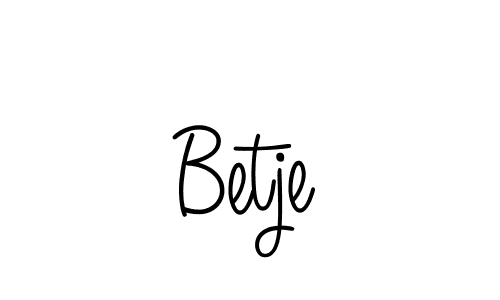 Make a beautiful signature design for name Betje. With this signature (Angelique-Rose-font-FFP) style, you can create a handwritten signature for free. Betje signature style 5 images and pictures png