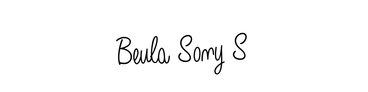 Beula Sony S stylish signature style. Best Handwritten Sign (Angelique-Rose-font-FFP) for my name. Handwritten Signature Collection Ideas for my name Beula Sony S. Beula Sony S signature style 5 images and pictures png