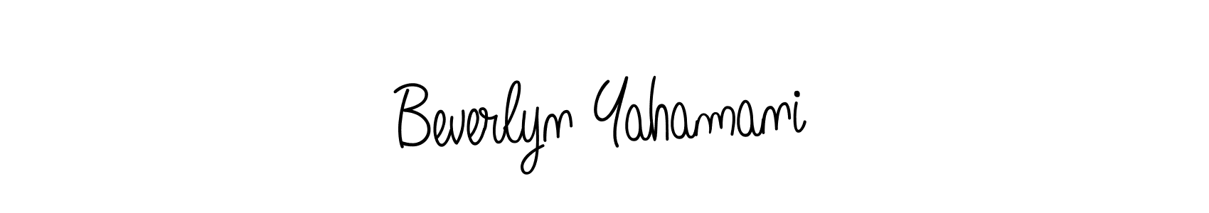 Create a beautiful signature design for name Beverlyn Yahamani. With this signature (Angelique-Rose-font-FFP) fonts, you can make a handwritten signature for free. Beverlyn Yahamani signature style 5 images and pictures png