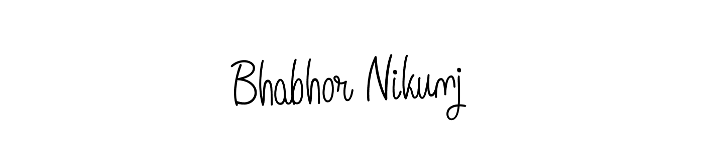 How to make Bhabhor Nikunj name signature. Use Angelique-Rose-font-FFP style for creating short signs online. This is the latest handwritten sign. Bhabhor Nikunj signature style 5 images and pictures png