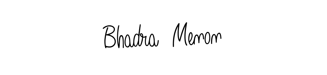 Bhadra  Menon stylish signature style. Best Handwritten Sign (Angelique-Rose-font-FFP) for my name. Handwritten Signature Collection Ideas for my name Bhadra  Menon. Bhadra  Menon signature style 5 images and pictures png