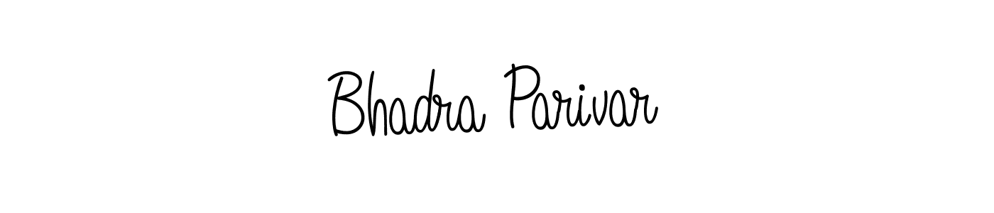 Use a signature maker to create a handwritten signature online. With this signature software, you can design (Angelique-Rose-font-FFP) your own signature for name Bhadra Parivar. Bhadra Parivar signature style 5 images and pictures png