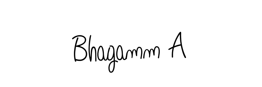 Design your own signature with our free online signature maker. With this signature software, you can create a handwritten (Angelique-Rose-font-FFP) signature for name Bhagamm A. Bhagamm A signature style 5 images and pictures png