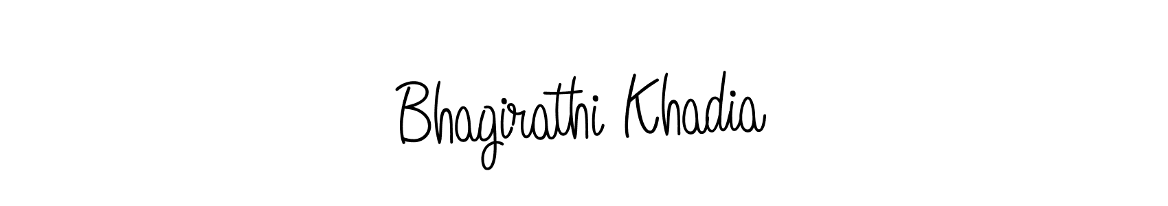 Create a beautiful signature design for name Bhagirathi Khadia. With this signature (Angelique-Rose-font-FFP) fonts, you can make a handwritten signature for free. Bhagirathi Khadia signature style 5 images and pictures png