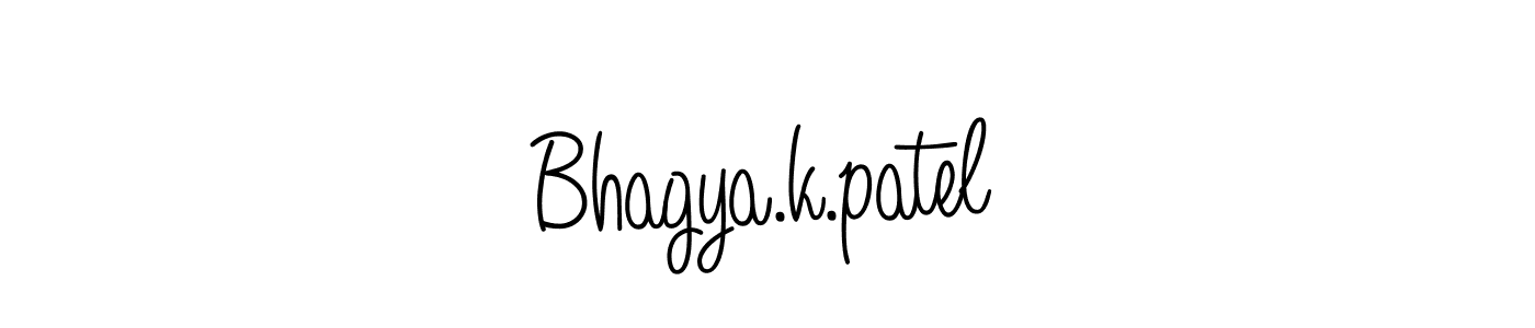 The best way (Angelique-Rose-font-FFP) to make a short signature is to pick only two or three words in your name. The name Bhagya.k.patel include a total of six letters. For converting this name. Bhagya.k.patel signature style 5 images and pictures png