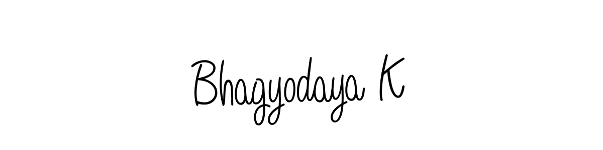 Use a signature maker to create a handwritten signature online. With this signature software, you can design (Angelique-Rose-font-FFP) your own signature for name Bhagyodaya K. Bhagyodaya K signature style 5 images and pictures png