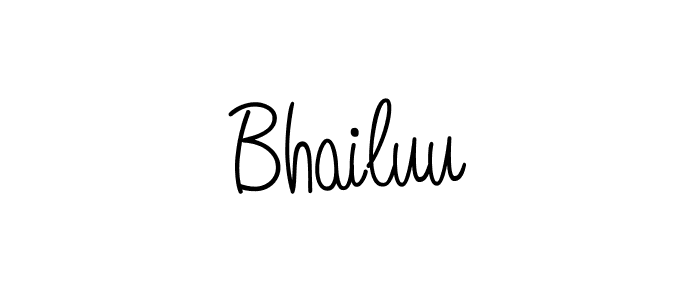 Make a beautiful signature design for name Bhailuu. With this signature (Angelique-Rose-font-FFP) style, you can create a handwritten signature for free. Bhailuu signature style 5 images and pictures png