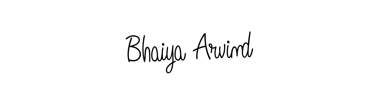 The best way (Angelique-Rose-font-FFP) to make a short signature is to pick only two or three words in your name. The name Bhaiya Arvind include a total of six letters. For converting this name. Bhaiya Arvind signature style 5 images and pictures png