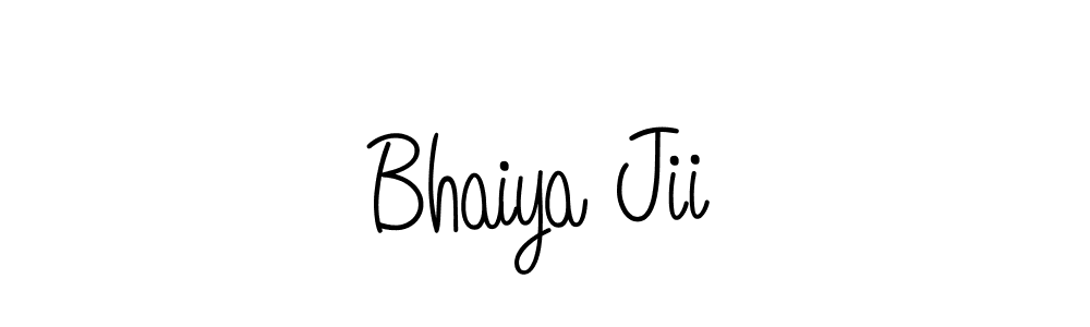 Make a beautiful signature design for name Bhaiya Jii. With this signature (Angelique-Rose-font-FFP) style, you can create a handwritten signature for free. Bhaiya Jii signature style 5 images and pictures png