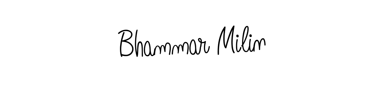 Check out images of Autograph of Bhammar Milin name. Actor Bhammar Milin Signature Style. Angelique-Rose-font-FFP is a professional sign style online. Bhammar Milin signature style 5 images and pictures png