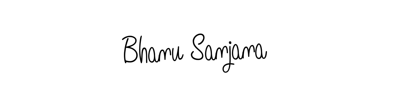 You should practise on your own different ways (Angelique-Rose-font-FFP) to write your name (Bhanu Sanjana) in signature. don't let someone else do it for you. Bhanu Sanjana signature style 5 images and pictures png