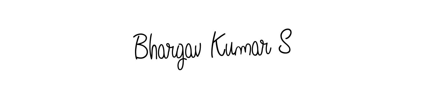 The best way (Angelique-Rose-font-FFP) to make a short signature is to pick only two or three words in your name. The name Bhargav Kumar S include a total of six letters. For converting this name. Bhargav Kumar S signature style 5 images and pictures png