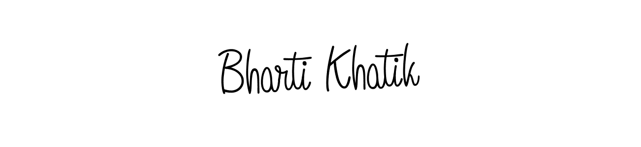 Make a beautiful signature design for name Bharti Khatik. With this signature (Angelique-Rose-font-FFP) style, you can create a handwritten signature for free. Bharti Khatik signature style 5 images and pictures png