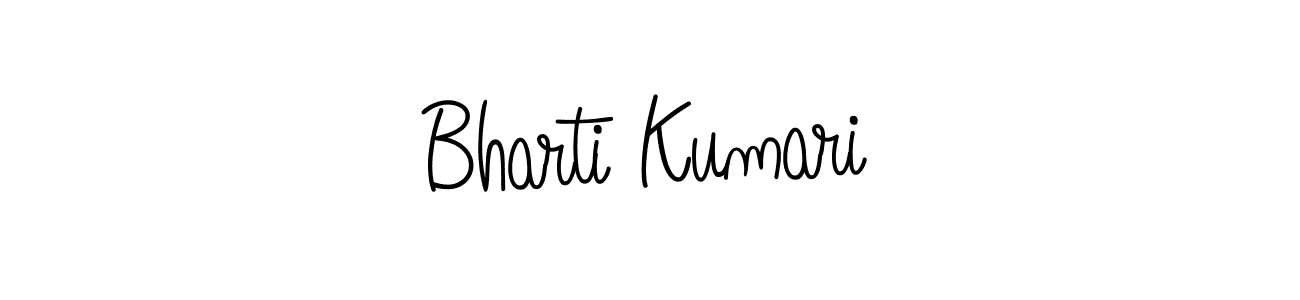 The best way (Angelique-Rose-font-FFP) to make a short signature is to pick only two or three words in your name. The name Bharti Kumari include a total of six letters. For converting this name. Bharti Kumari signature style 5 images and pictures png