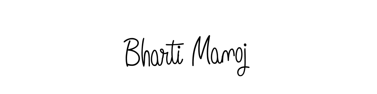 You should practise on your own different ways (Angelique-Rose-font-FFP) to write your name (Bharti Manoj) in signature. don't let someone else do it for you. Bharti Manoj signature style 5 images and pictures png