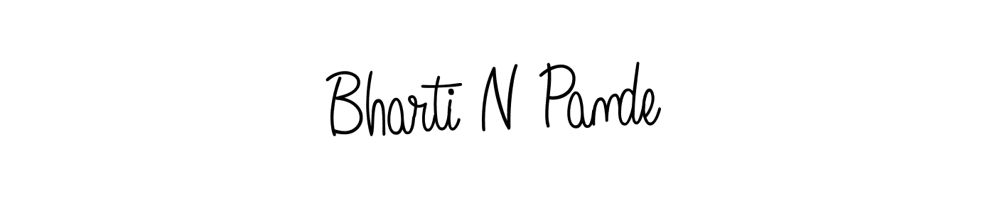 Use a signature maker to create a handwritten signature online. With this signature software, you can design (Angelique-Rose-font-FFP) your own signature for name Bharti N Pande. Bharti N Pande signature style 5 images and pictures png