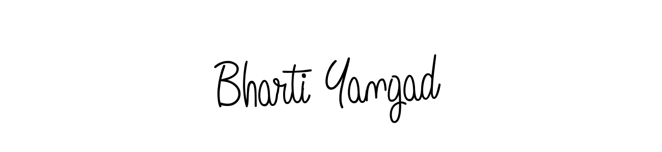 You should practise on your own different ways (Angelique-Rose-font-FFP) to write your name (Bharti Yangad) in signature. don't let someone else do it for you. Bharti Yangad signature style 5 images and pictures png