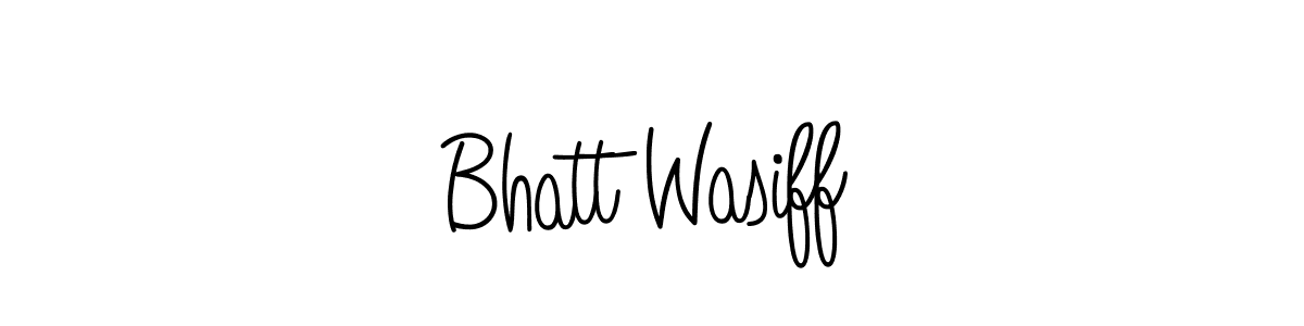 You should practise on your own different ways (Angelique-Rose-font-FFP) to write your name (Bhatt Wasiff) in signature. don't let someone else do it for you. Bhatt Wasiff signature style 5 images and pictures png