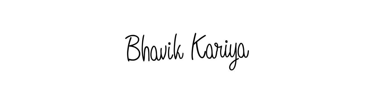 The best way (Angelique-Rose-font-FFP) to make a short signature is to pick only two or three words in your name. The name Bhavik Kariya include a total of six letters. For converting this name. Bhavik Kariya signature style 5 images and pictures png