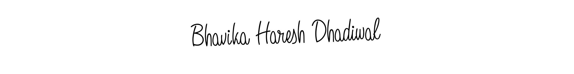 Create a beautiful signature design for name Bhavika Haresh Dhadiwal. With this signature (Angelique-Rose-font-FFP) fonts, you can make a handwritten signature for free. Bhavika Haresh Dhadiwal signature style 5 images and pictures png