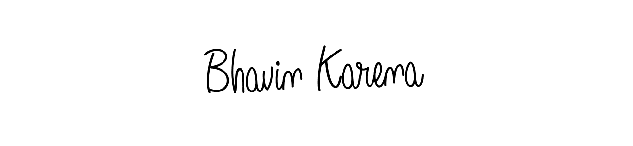 How to make Bhavin Karena name signature. Use Angelique-Rose-font-FFP style for creating short signs online. This is the latest handwritten sign. Bhavin Karena signature style 5 images and pictures png