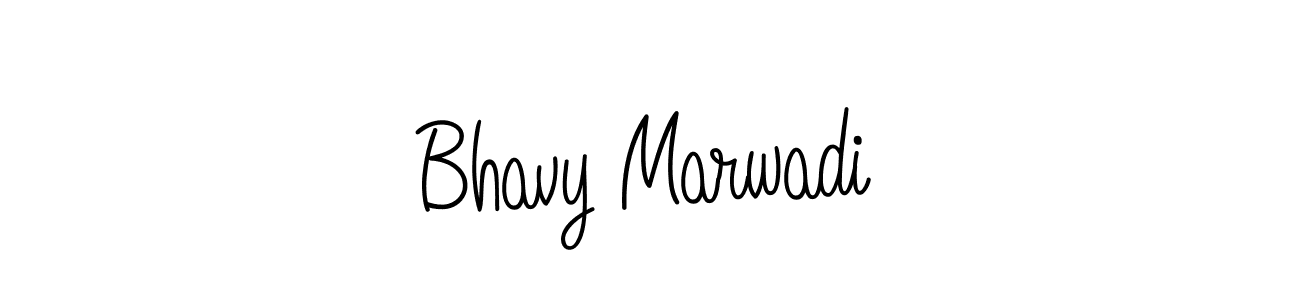 Make a beautiful signature design for name Bhavy Marwadi. With this signature (Angelique-Rose-font-FFP) style, you can create a handwritten signature for free. Bhavy Marwadi signature style 5 images and pictures png