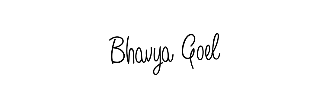 The best way (Angelique-Rose-font-FFP) to make a short signature is to pick only two or three words in your name. The name Bhavya Goel include a total of six letters. For converting this name. Bhavya Goel signature style 5 images and pictures png