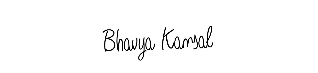 Make a beautiful signature design for name Bhavya Kansal. With this signature (Angelique-Rose-font-FFP) style, you can create a handwritten signature for free. Bhavya Kansal signature style 5 images and pictures png
