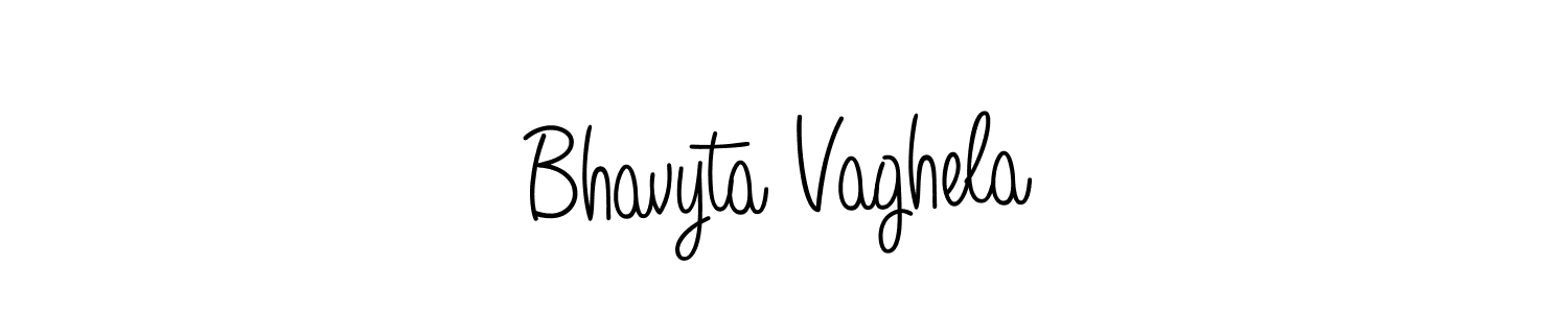 Make a beautiful signature design for name Bhavyta Vaghela. With this signature (Angelique-Rose-font-FFP) style, you can create a handwritten signature for free. Bhavyta Vaghela signature style 5 images and pictures png
