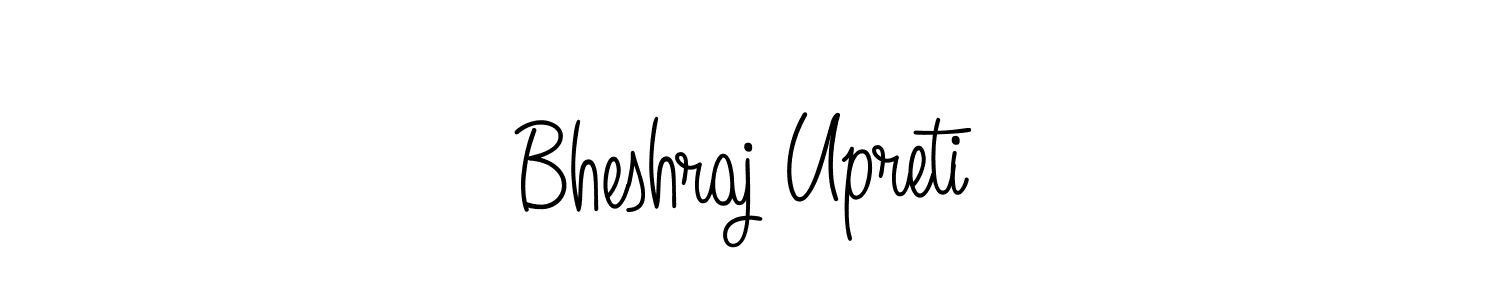 You should practise on your own different ways (Angelique-Rose-font-FFP) to write your name (Bheshraj Upreti) in signature. don't let someone else do it for you. Bheshraj Upreti signature style 5 images and pictures png