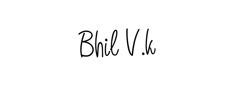 Bhil V.k stylish signature style. Best Handwritten Sign (Angelique-Rose-font-FFP) for my name. Handwritten Signature Collection Ideas for my name Bhil V.k. Bhil V.k signature style 5 images and pictures png