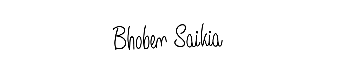 The best way (Angelique-Rose-font-FFP) to make a short signature is to pick only two or three words in your name. The name Bhoben Saikia include a total of six letters. For converting this name. Bhoben Saikia signature style 5 images and pictures png