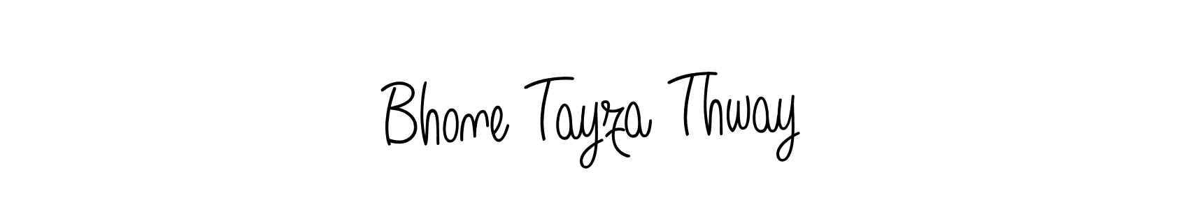 Use a signature maker to create a handwritten signature online. With this signature software, you can design (Angelique-Rose-font-FFP) your own signature for name Bhone Tayza Thway. Bhone Tayza Thway signature style 5 images and pictures png