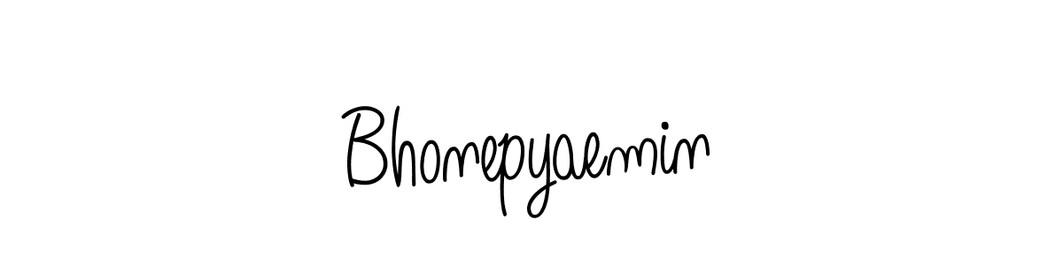 Make a beautiful signature design for name Bhonepyaemin. With this signature (Angelique-Rose-font-FFP) style, you can create a handwritten signature for free. Bhonepyaemin signature style 5 images and pictures png