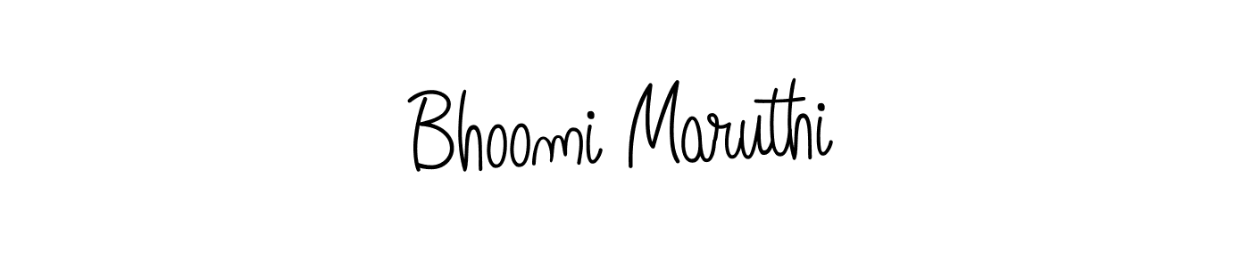 You should practise on your own different ways (Angelique-Rose-font-FFP) to write your name (Bhoomi Maruthi) in signature. don't let someone else do it for you. Bhoomi Maruthi signature style 5 images and pictures png