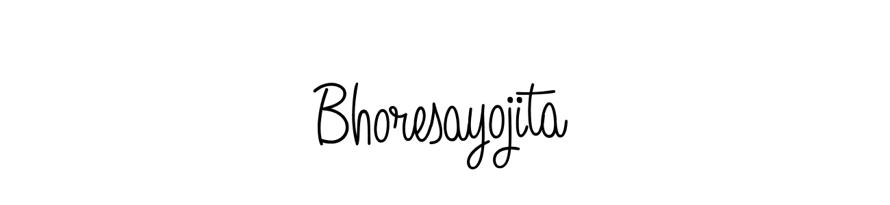Make a beautiful signature design for name Bhoresayojita. With this signature (Angelique-Rose-font-FFP) style, you can create a handwritten signature for free. Bhoresayojita signature style 5 images and pictures png
