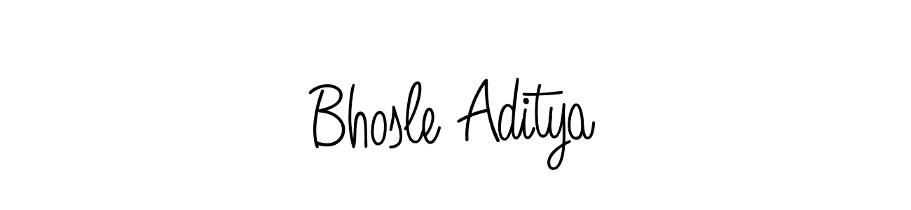 Make a beautiful signature design for name Bhosle Aditya. With this signature (Angelique-Rose-font-FFP) style, you can create a handwritten signature for free. Bhosle Aditya signature style 5 images and pictures png