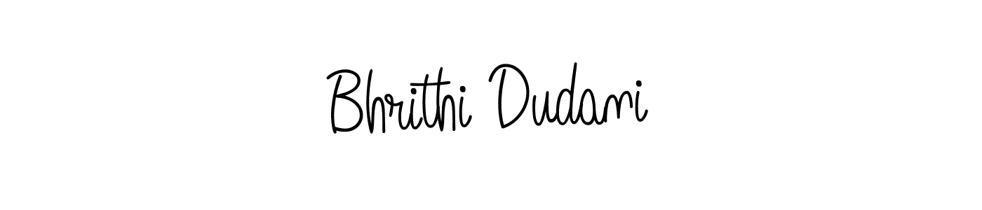 Make a beautiful signature design for name Bhrithi Dudani. With this signature (Angelique-Rose-font-FFP) style, you can create a handwritten signature for free. Bhrithi Dudani signature style 5 images and pictures png