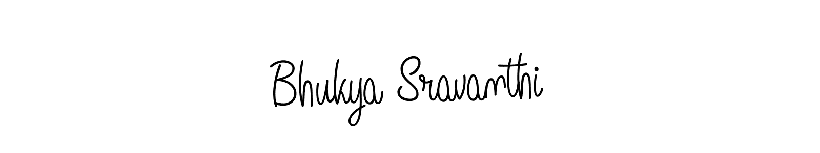 Make a beautiful signature design for name Bhukya Sravanthi. With this signature (Angelique-Rose-font-FFP) style, you can create a handwritten signature for free. Bhukya Sravanthi signature style 5 images and pictures png