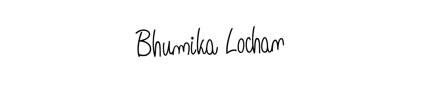 Also we have Bhumika Lochan name is the best signature style. Create professional handwritten signature collection using Angelique-Rose-font-FFP autograph style. Bhumika Lochan signature style 5 images and pictures png