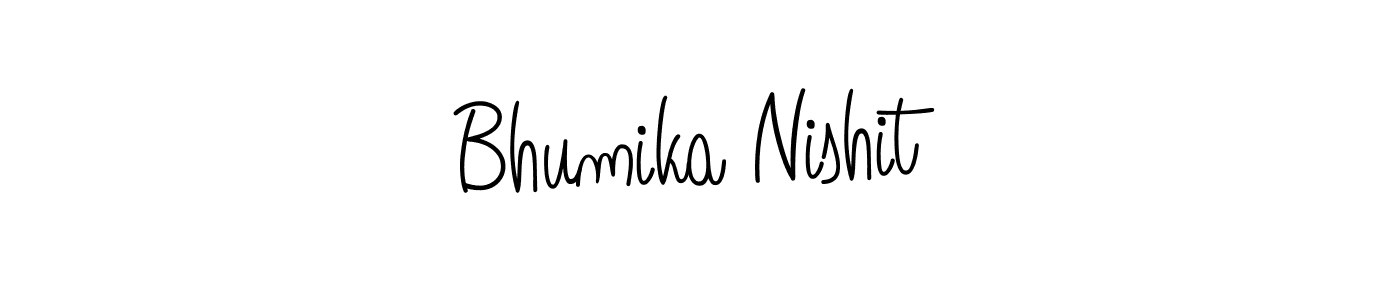 if you are searching for the best signature style for your name Bhumika Nishit. so please give up your signature search. here we have designed multiple signature styles  using Angelique-Rose-font-FFP. Bhumika Nishit signature style 5 images and pictures png