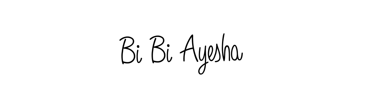 Use a signature maker to create a handwritten signature online. With this signature software, you can design (Angelique-Rose-font-FFP) your own signature for name Bi Bi Ayesha. Bi Bi Ayesha signature style 5 images and pictures png