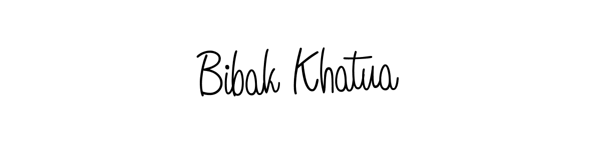 Use a signature maker to create a handwritten signature online. With this signature software, you can design (Angelique-Rose-font-FFP) your own signature for name Bibak Khatua. Bibak Khatua signature style 5 images and pictures png