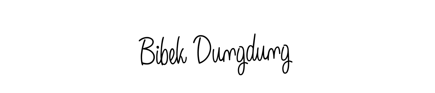 Design your own signature with our free online signature maker. With this signature software, you can create a handwritten (Angelique-Rose-font-FFP) signature for name Bibek Dungdung. Bibek Dungdung signature style 5 images and pictures png