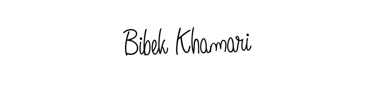 Make a beautiful signature design for name Bibek Khamari. With this signature (Angelique-Rose-font-FFP) style, you can create a handwritten signature for free. Bibek Khamari signature style 5 images and pictures png